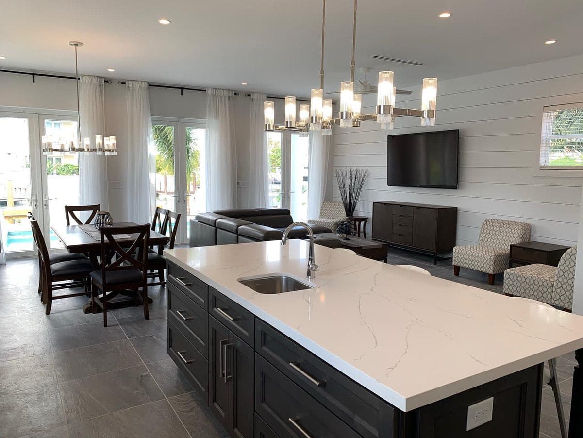 Open-plan kitchen and living
